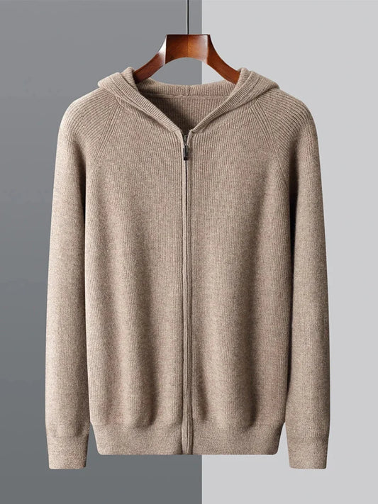 Renlow | 100% Woll-Kapuzenpullover mit Reißverschluss